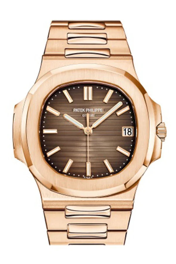 Patek Philippe Nautilus Brown Dial 18K Rose Gold Automatic Men's Watch