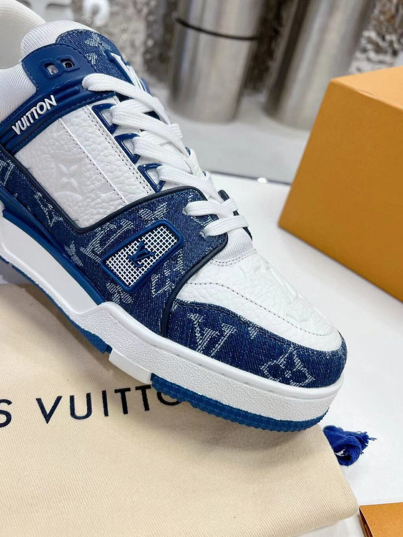 Louis Vuitton LV Trainer Monogram Denim White Blue