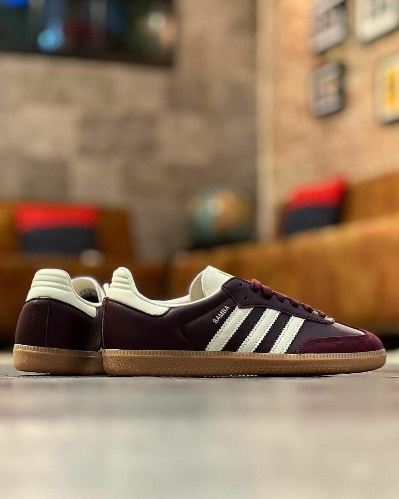 Adidas Samba OG Maroon Gold Metallic