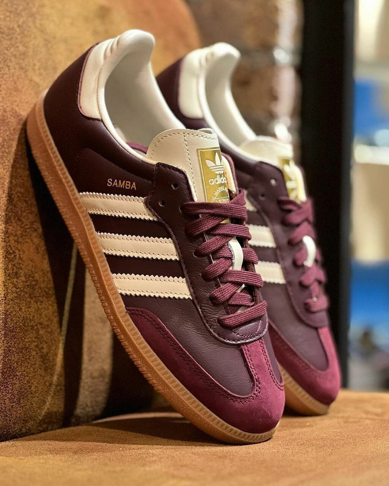 Adidas Samba OG Maroon Gold Metallic