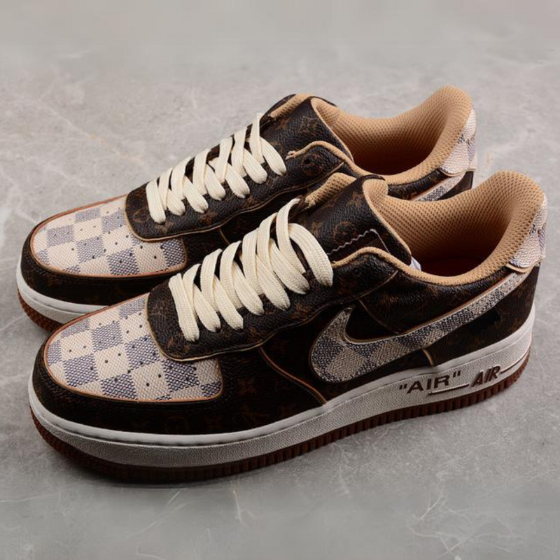 Nike Air Force 1 Low Louis Vuitton Monogram Brown Damier Azur (Acompanha Maleta)