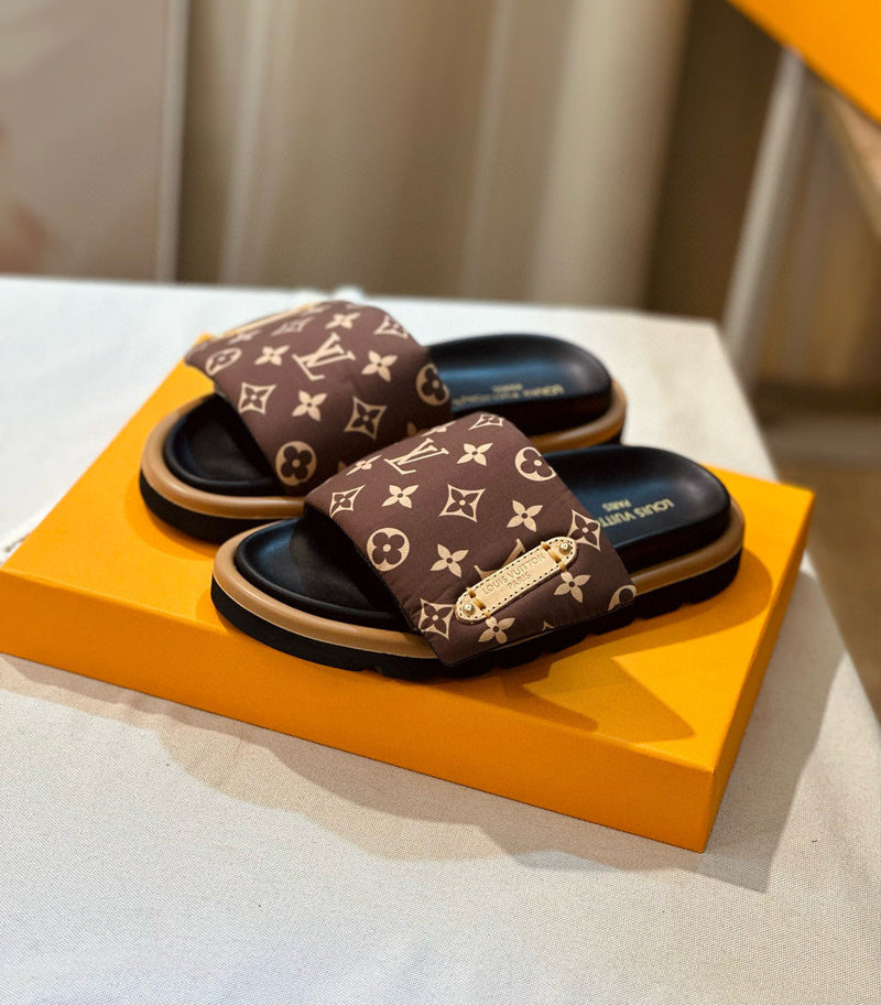 Chinelo Louis Vuitton Flatform Pool Pillow Cacao