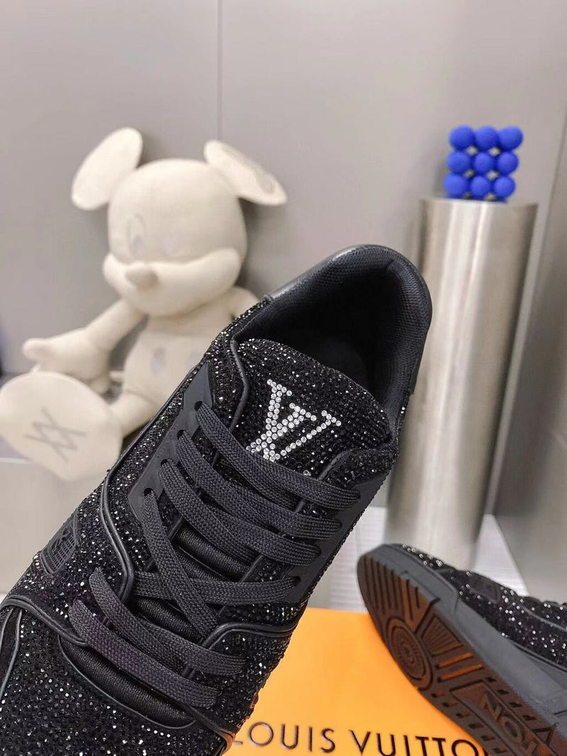 Louis Vuitton Trainer Black Crystals