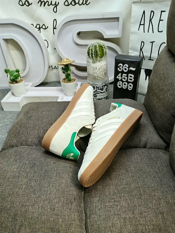 Adidas Gazelle wonder white green gum