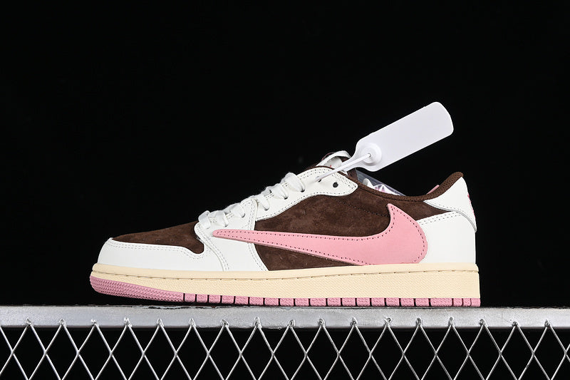 TRAVIS SCOTT X AIR JORDAN 1 LOW OG DARK PONY/PINK OXFORD