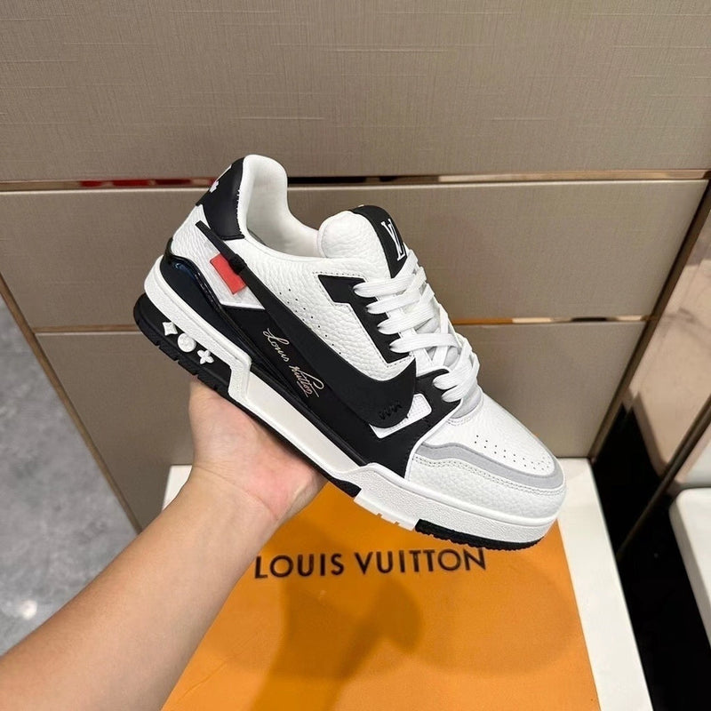 LOUIS VUITTON TRAINER SNEAKER LOW LV WHITE/BLACK