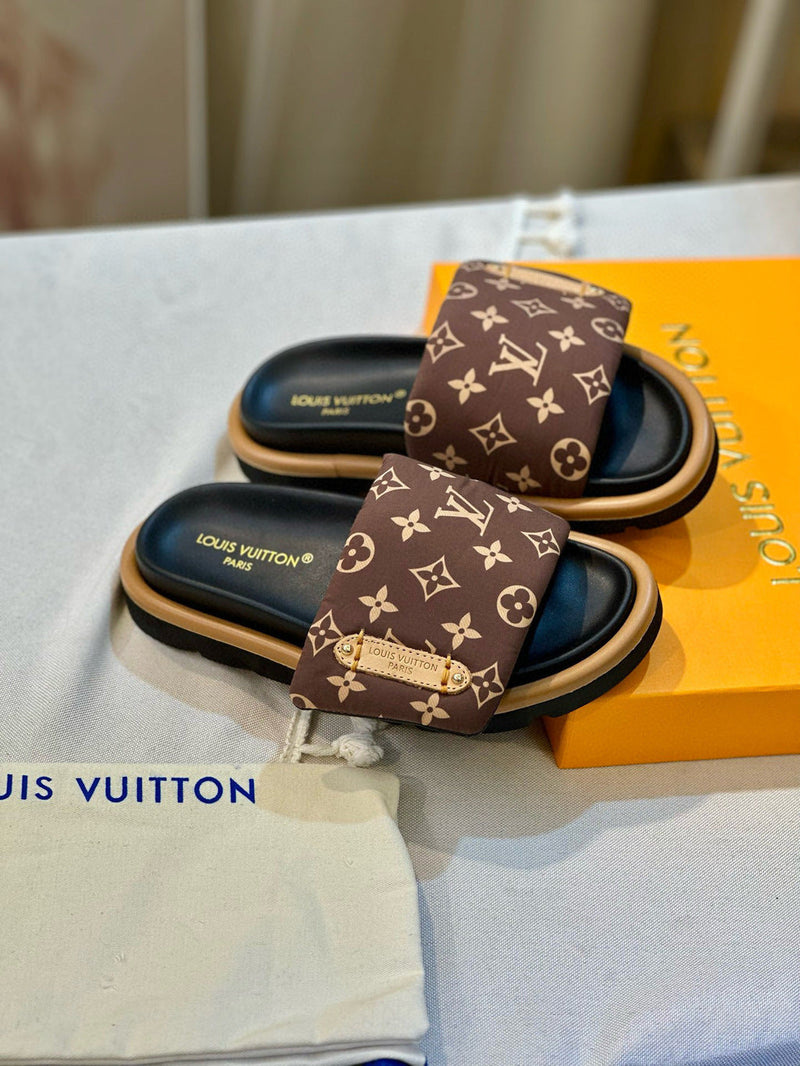 Chinelo Louis Vuitton Flatform Pool Pillow Cacao