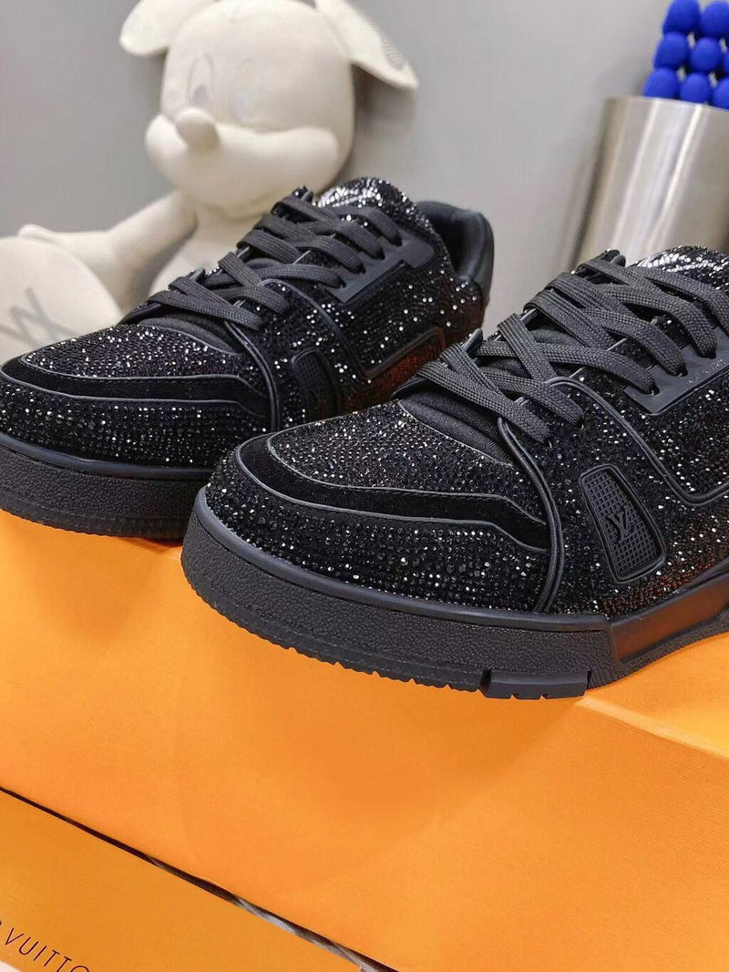 Louis Vuitton Trainer Black Crystals