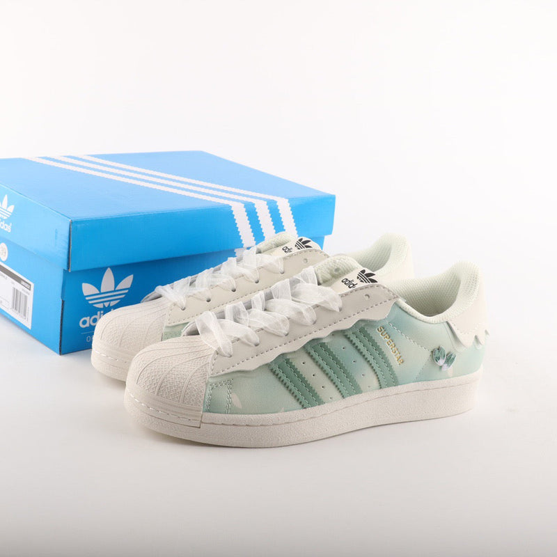 Adidas Superstar Cloud White Green G01052