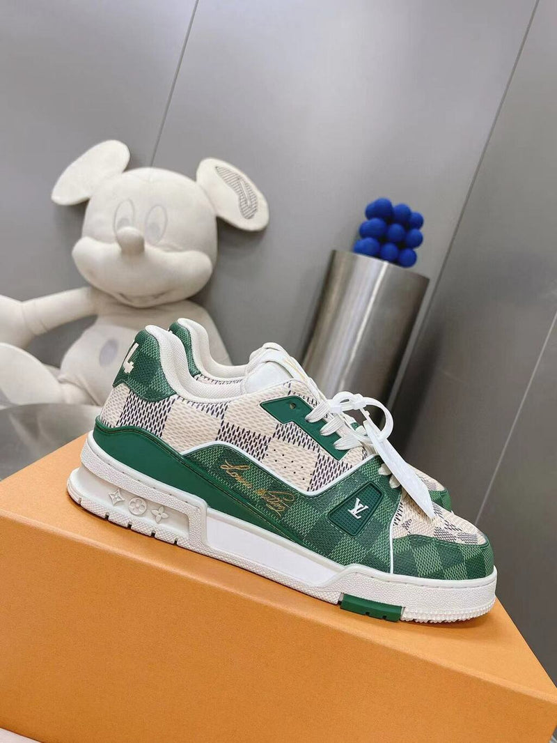 LOUIS VUITTON TRAINER WHITE/GREY/BROWN/GREEN