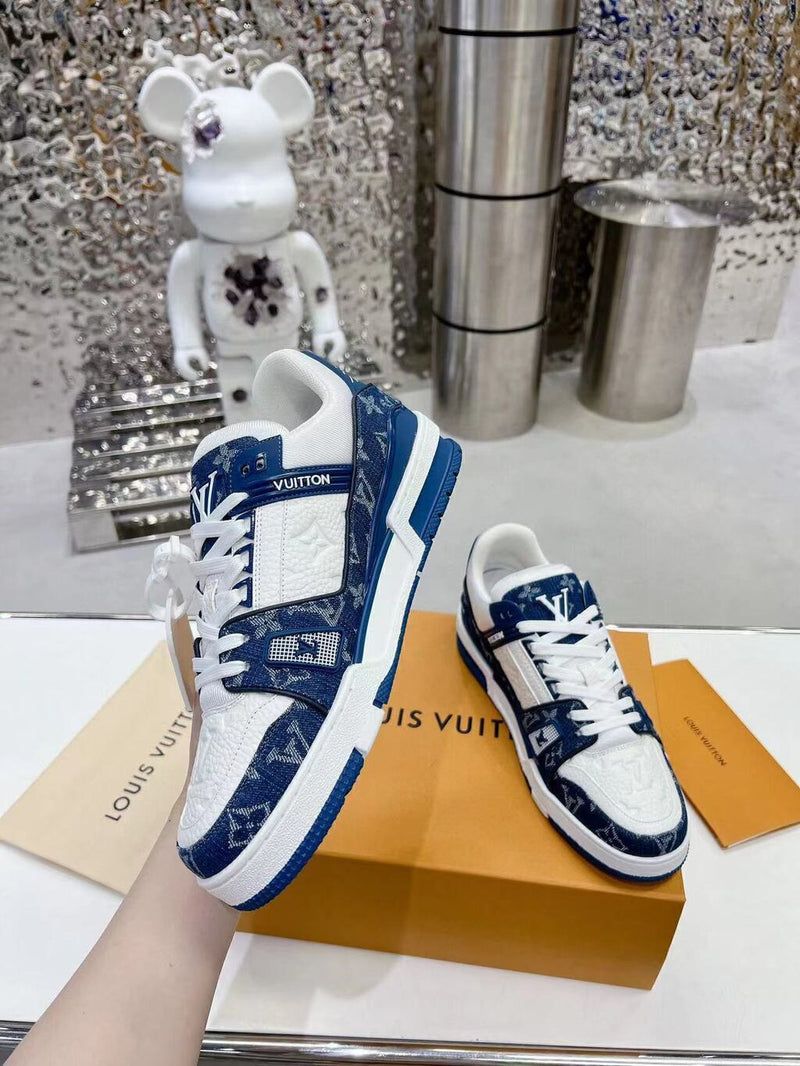 Louis Vuitton LV Trainer Monogram Denim White Blue