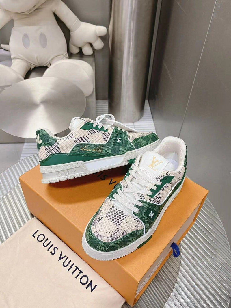 LOUIS VUITTON TRAINER WHITE/GREY/BROWN/GREEN