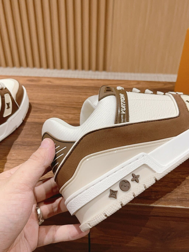 Louis Vuitton Trainer White Brown