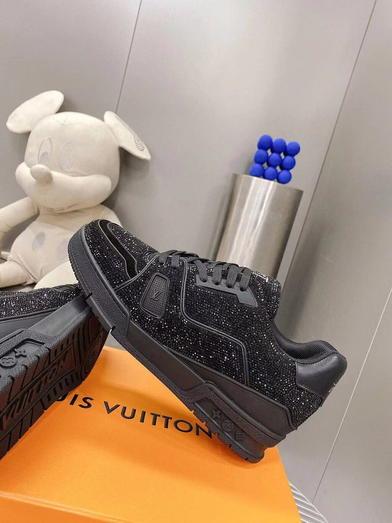 Louis Vuitton Trainer Black Crystals