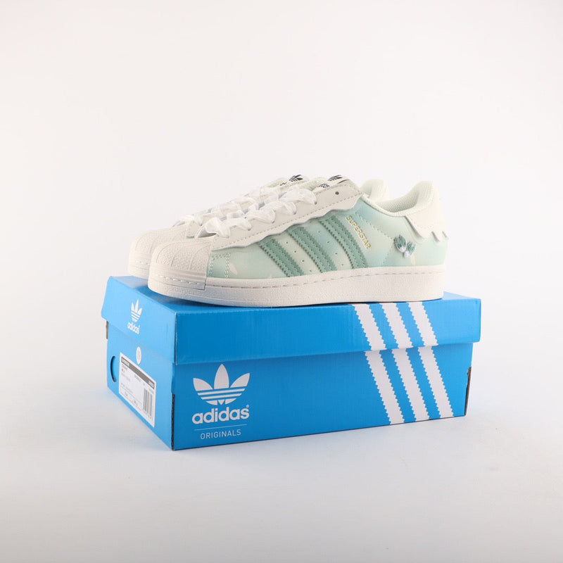 Adidas Superstar Cloud White Green G01052