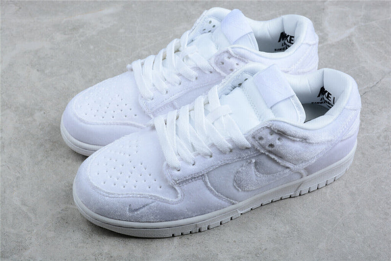 Nike Dunk Low Dover Street Market Triple White Velvet DH2686-100