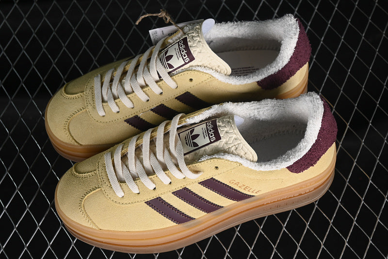 Adidas Gazelle Bold Almost Yellow Maroon