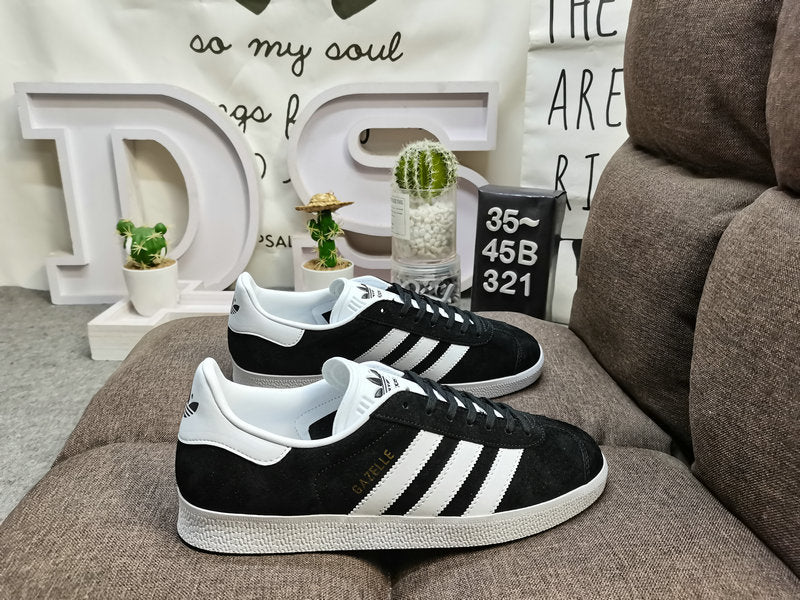 Adidas Gazelle Core Black Cloud White Gold