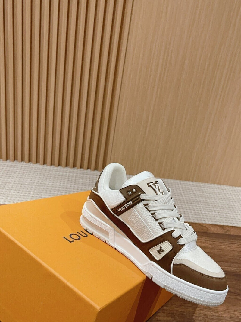 Louis Vuitton Trainer White Brown