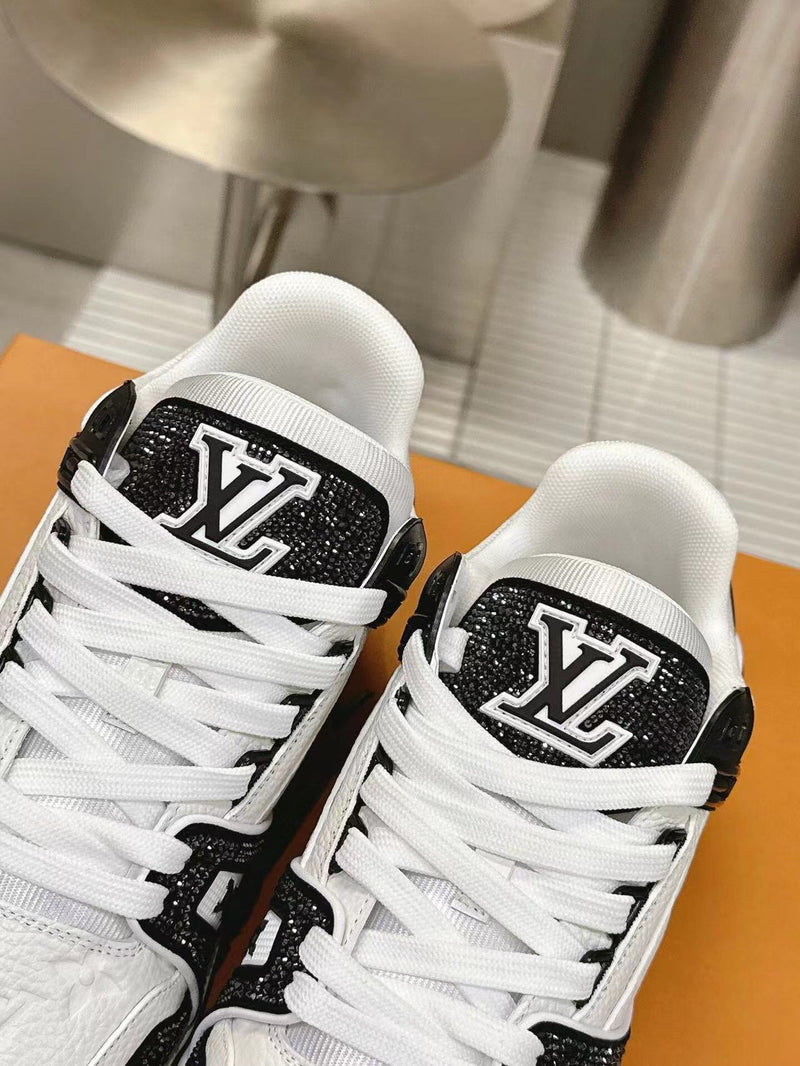 Louis Vuitton Trainer Black White Crystals