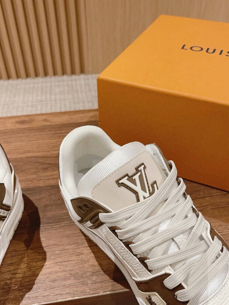 Louis Vuitton Trainer White Brown