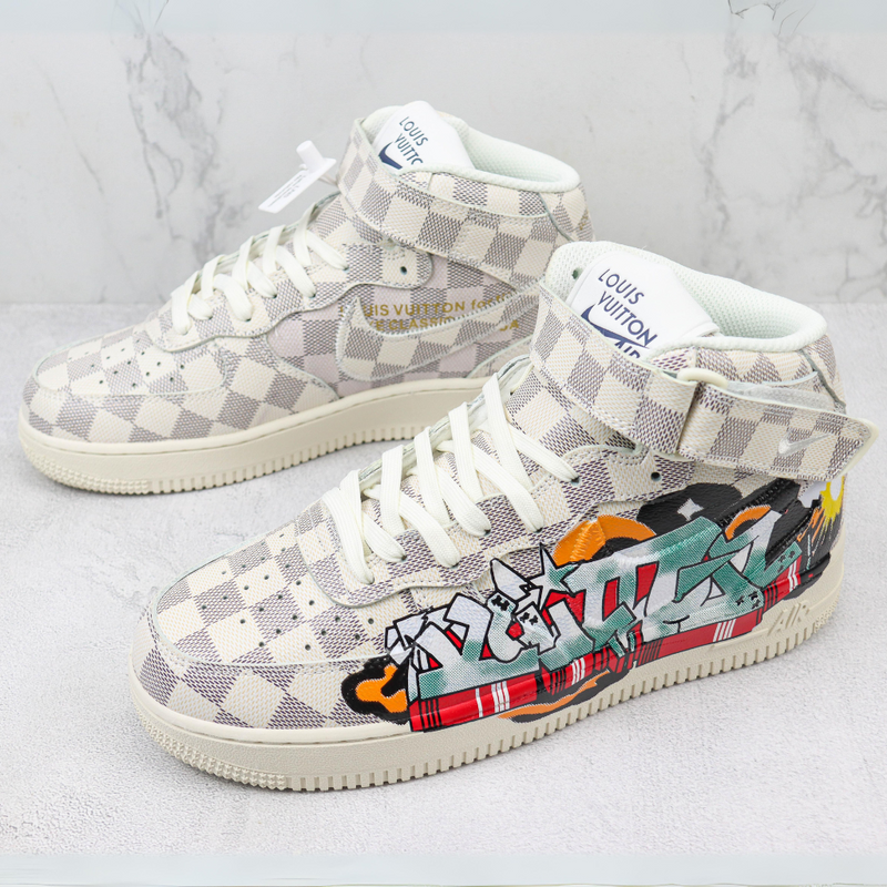 Louis Vuitton Nike Air Force 1 Mid By Virgil Abloh Graffiti