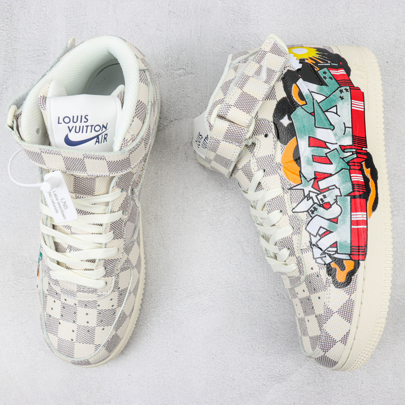 Louis Vuitton Nike Air Force 1 Mid By Virgil Abloh Graffiti