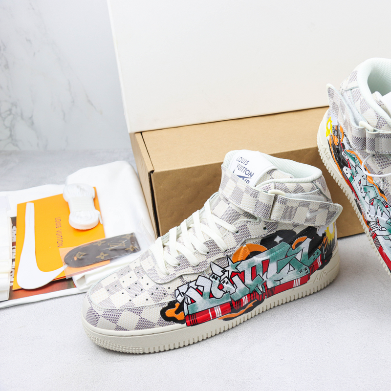 Louis Vuitton Nike Air Force 1 Mid By Virgil Abloh Graffiti