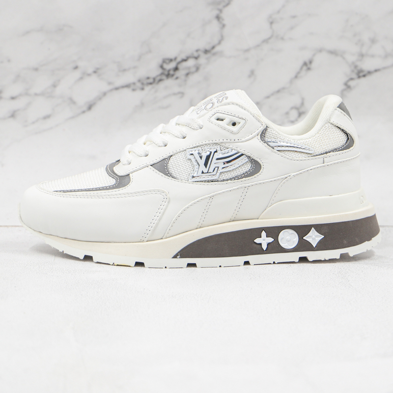 LOUIS VUITTON Run Away Sneakers Suede with Mesh White