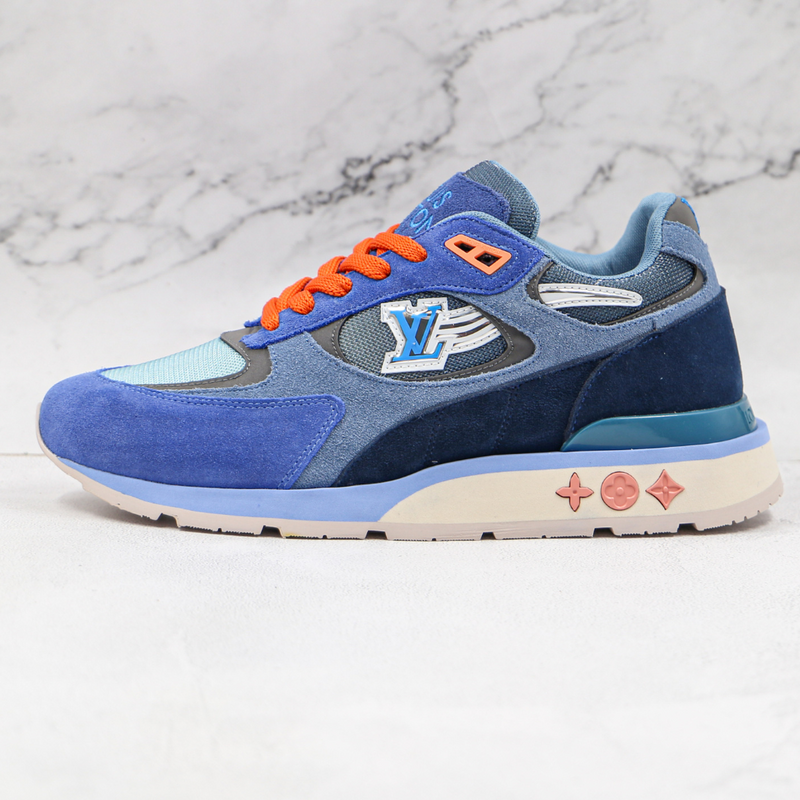 LOUIS VUITTON Run Away Sneakers Suede with Mesh Blue