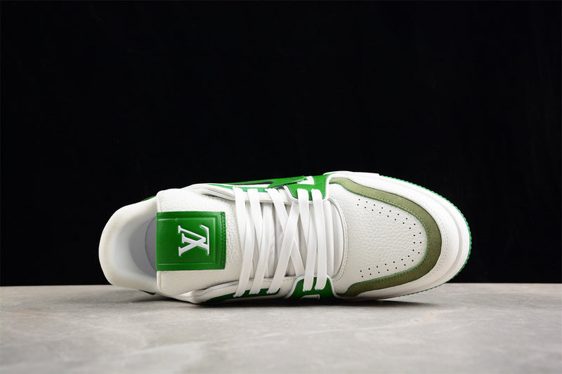 LOUIS VUITTON TRAINER BAIXO L*V BRANCO/VERDE