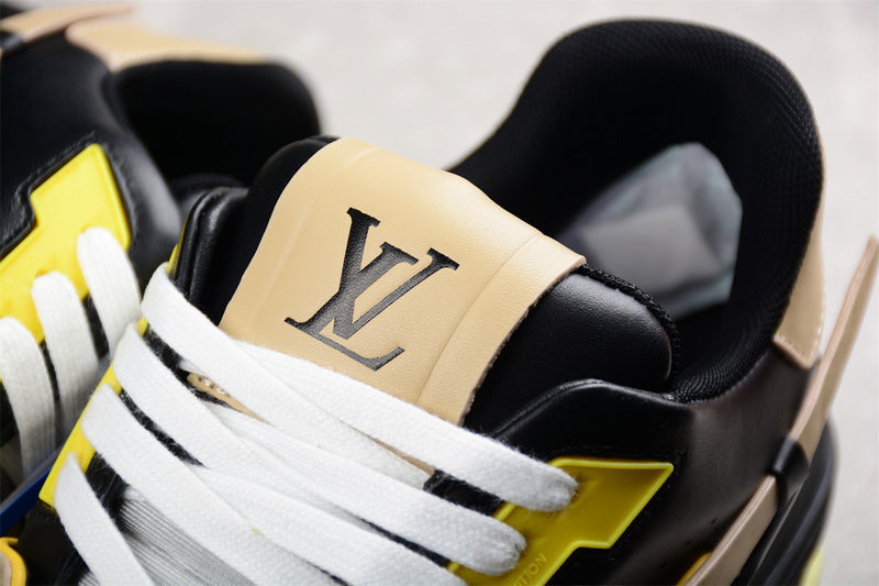 LOUIS VUITTON TRAINER SNEAKER LOW LV WHITE/BLACK/YELLOW