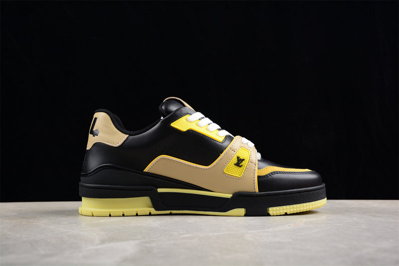 LOUIS VUITTON TRAINER SNEAKER LOW LV WHITE/BLACK/YELLOW