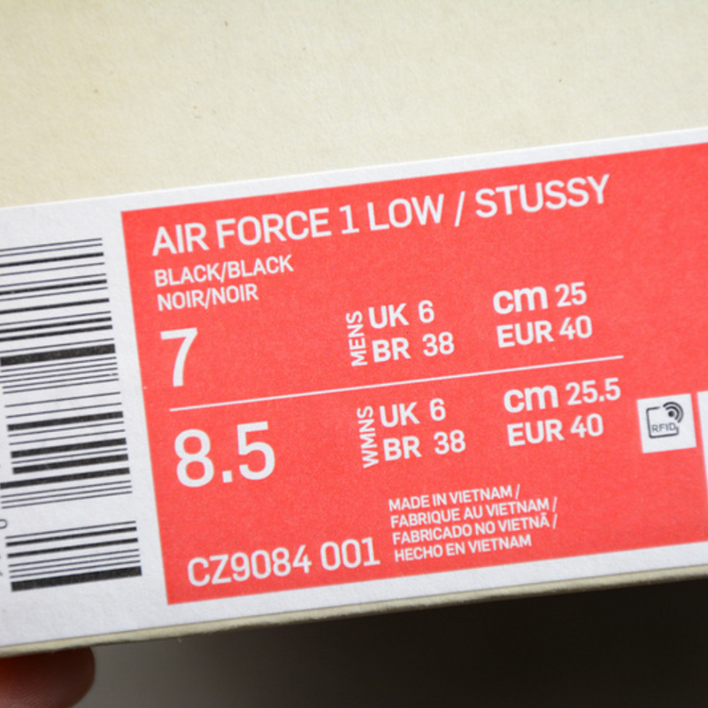 Nike Air Force 1 Low Stussy Preto CZ9084-001