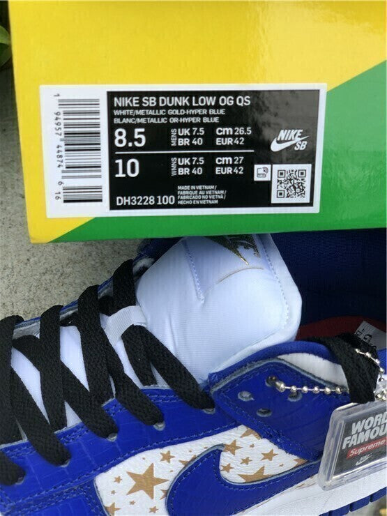 Nike SB Dunk Low Supreme Stars Hyper Royal DH3228 100