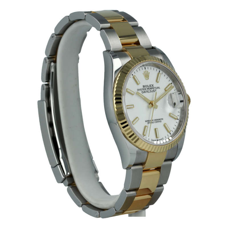 Rolex Datejust 126233 36mm Steel and Yellow Gold White Dial