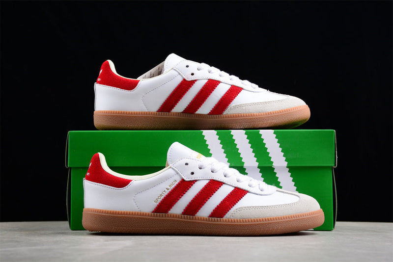 Adidas Samba x Sporty & Rich White Collegiate Burgundy IF5660