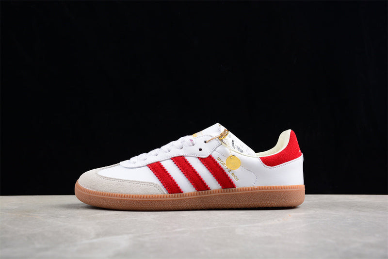 Adidas Samba x Sporty & Rich White Collegiate Burgundy IF5660